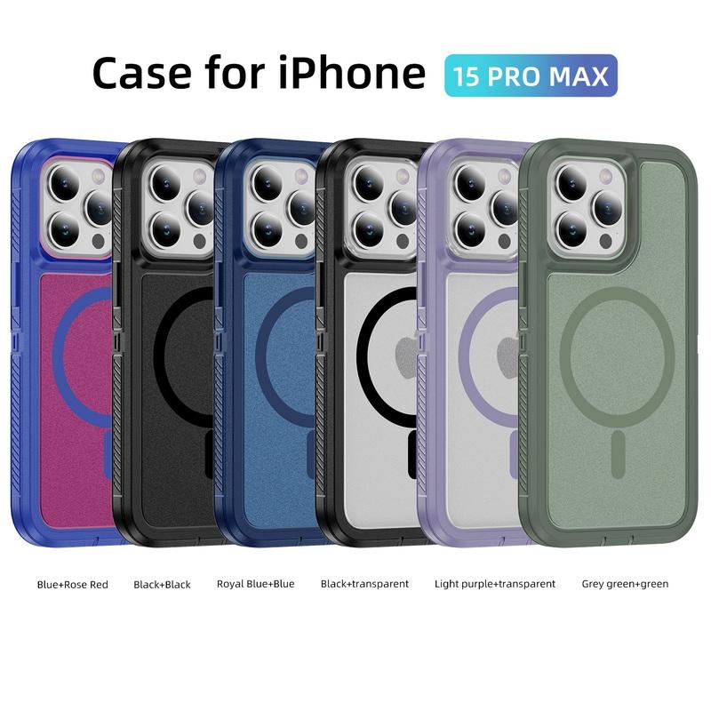 

Однотонный ударопрочный чехол для беспроводной зарядки iPhone 15 14 Plus 13 Pro Max 12 Pro 11 Защита объектива для Magsafe Магнитный TPU Гибридный ПК бампер Чехол iPhone 15 ярко-розовый/синий
