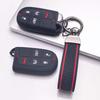 Key Fob Cover for Jeep Cherokee Durango Challenger Charger Grand 300 200 with Keychain Anti-Scratch Guard Shockproof Protection Soft Grip Texture