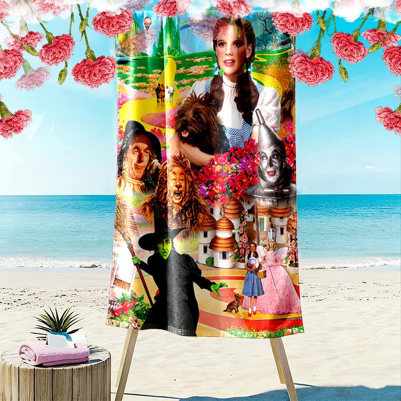 Fantasy Journey Through Oz beach towel Beach towel for vacation photos beach swim quick-drying swim towel Outdoor pool towel Outdoor picnic beach mat