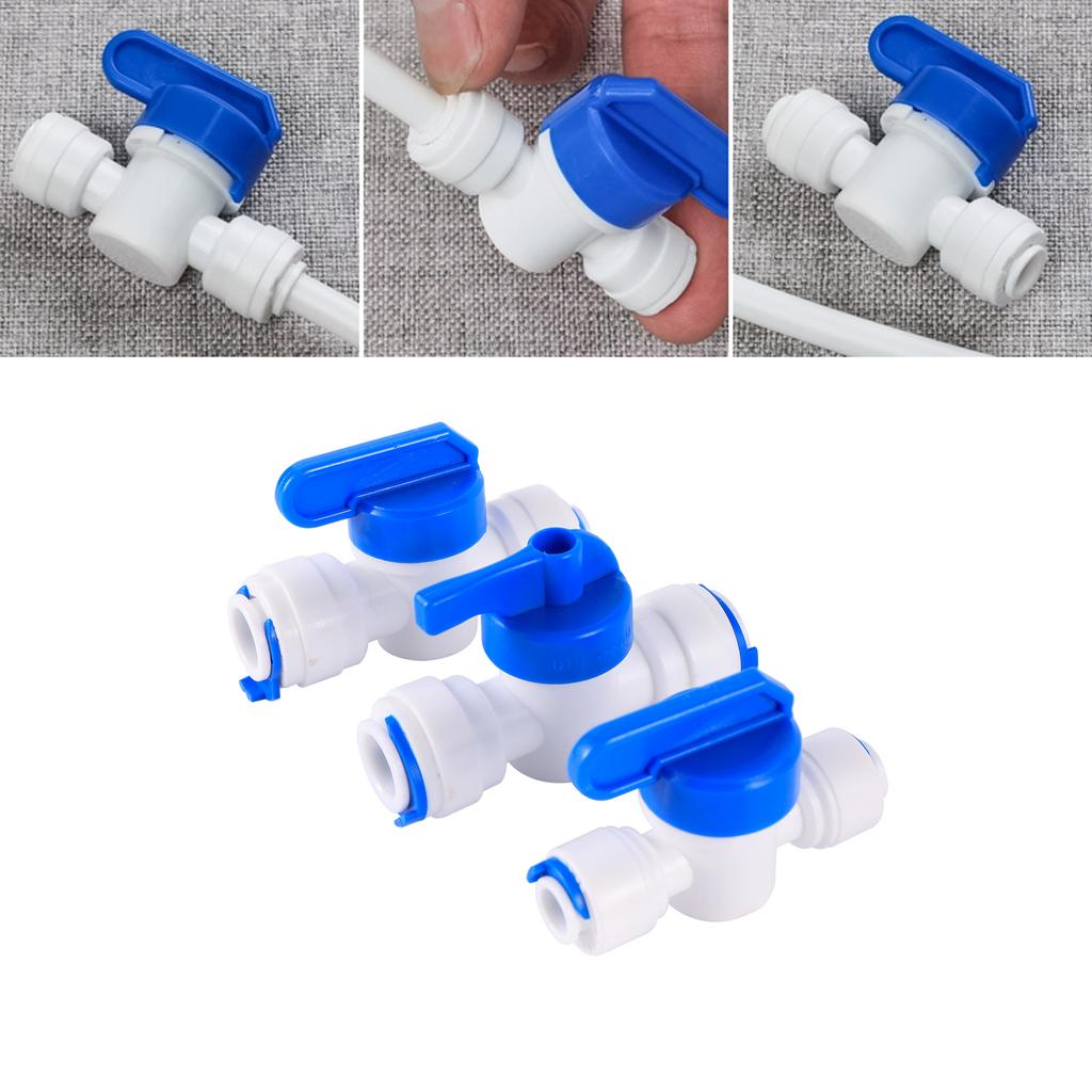 RO Water Straight 1/4" 3/8" OD Hose 1/4"BSP 1/2" Male Thread Quick Connect Fittings Plastic Ball Valve Reverse Osmosis Fitting