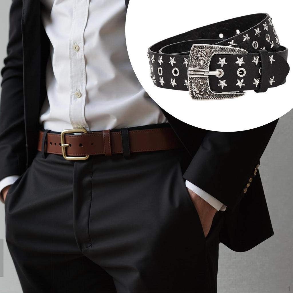 Tudded Belt Fashion Creative Decorative Sturdy for Jeans Rockwear Women Men