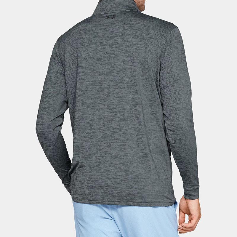 Under Armour Logo Print Solid Color Sports Knit Long Sleeve T-Shirt Men Tops Gray 1327040-012