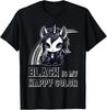 Black Is My Happy Color Goth Girl Emo Gothic Unicorn T-Shirt