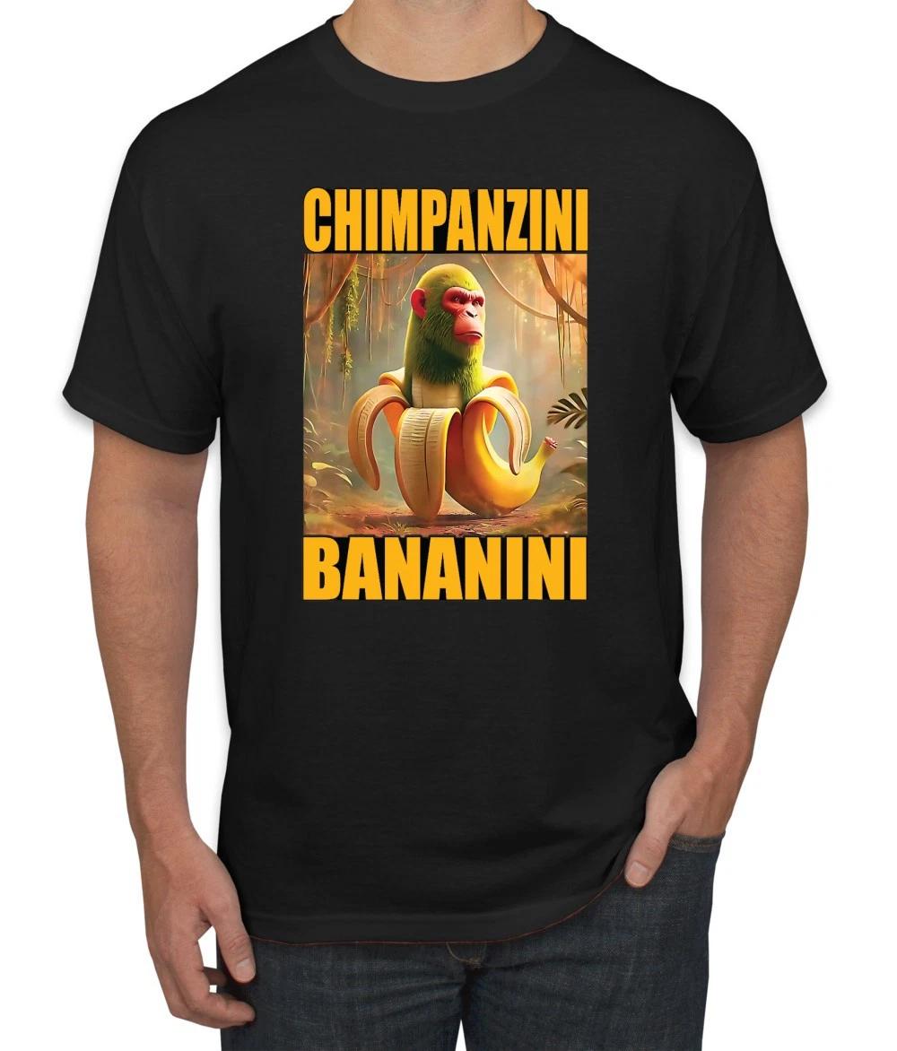 Chimpanzini Bananini Monkey Banana Meme Italian Viral Brainrot Men s T- Shirt S