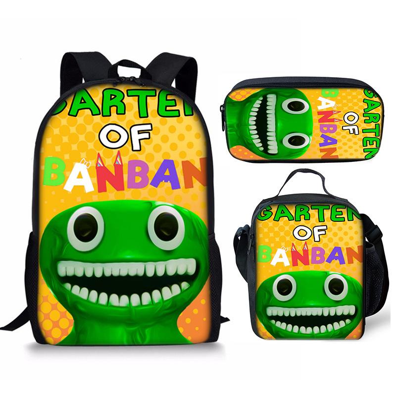 Hip Hop Beliebt Lustig Banban Garten 3D Druck 3 Stück/Set Schüler Schultaschen Laptop Tagesrucksack Rucksack Umhängetasche Lunchtasche Federmäppchen