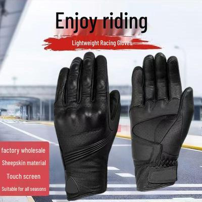 Breathable Leather Motorcycle Racing Gloves: Anti-Fall Protective, Touchscreen, Off-Road