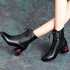 Ladies Shoes  High Quality Side Zipper Women's Boots Fashion Front Lace-up Modern Boots Women New Pointed Toe Ankle Boots