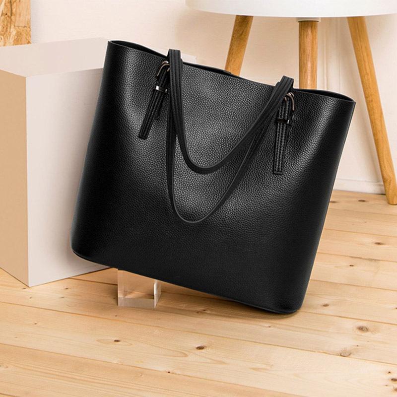 Bolso de mano de gran capacidad para mujer, moderno y versátil, de cuero, de alta gama.