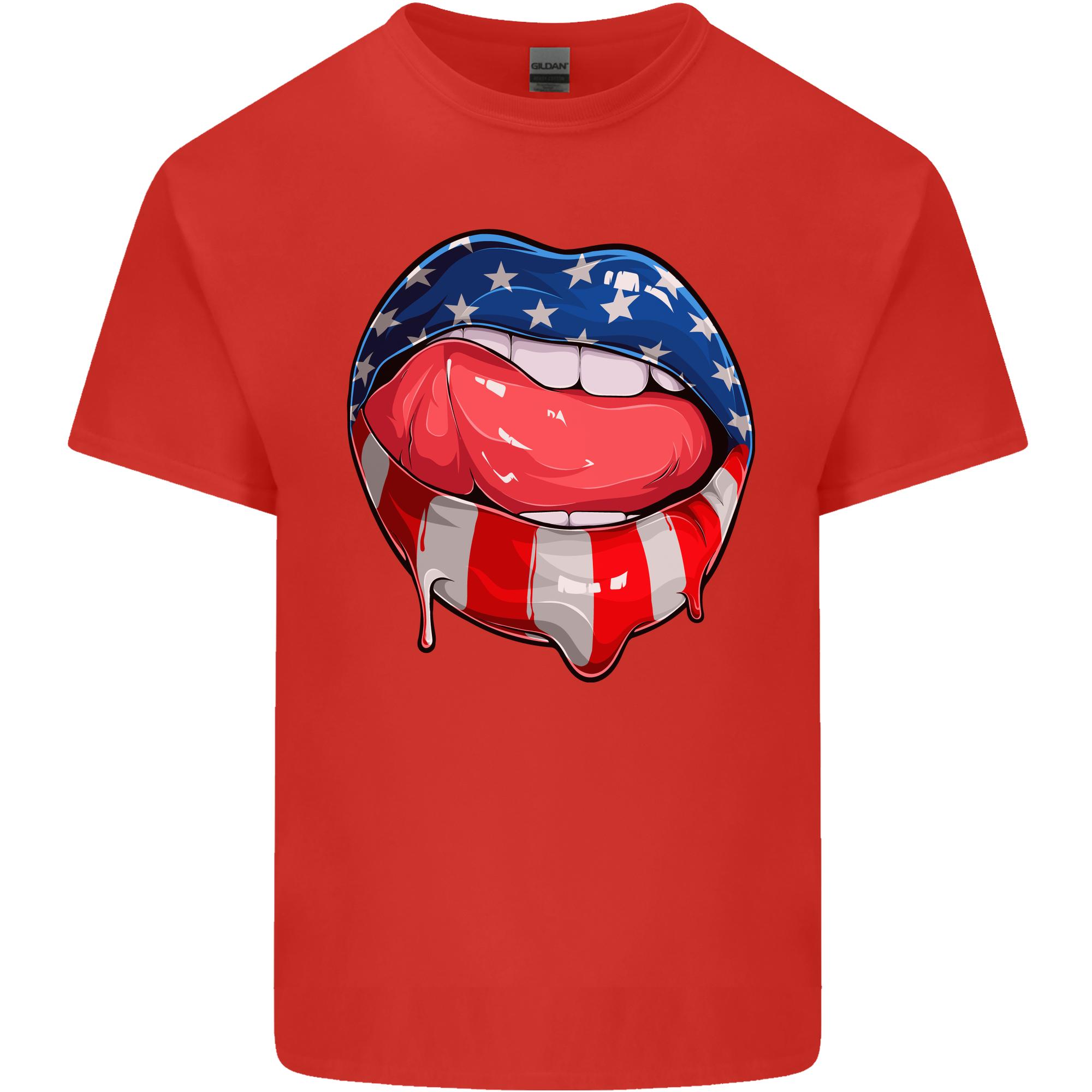 USA Sexy Lips America Unisexs Light Cotton TShirt S
