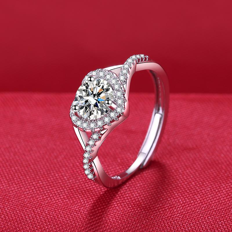 925 Silver Ring Heart AAA Zircon Open Adjustable Engagement For Women Wedding Fashion Jewelry Party Gifts