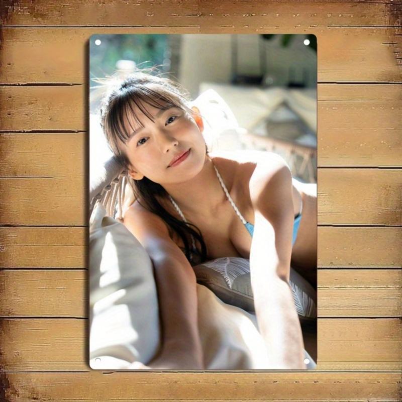 Metalowa Dekoracja Ścienna Portret Kobiety Płaski Metalowy Znak Minimalistyczny Nowoczesny Dom Trwała Płyta Żelazna