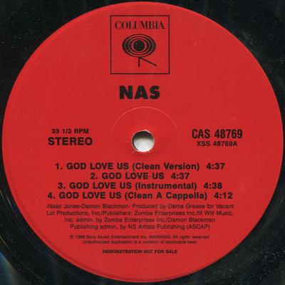 12inch Record NAS - God Love Us CAS48769 Columbia 1999 US Rap & Hip-Hop/R&B Used