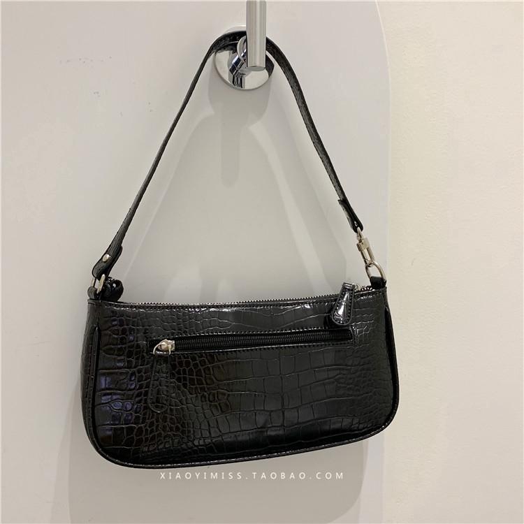 IELGY Hand Bag French Small Design Bag Retro Baguette Bag Crocodile Pattern Handbag Lady