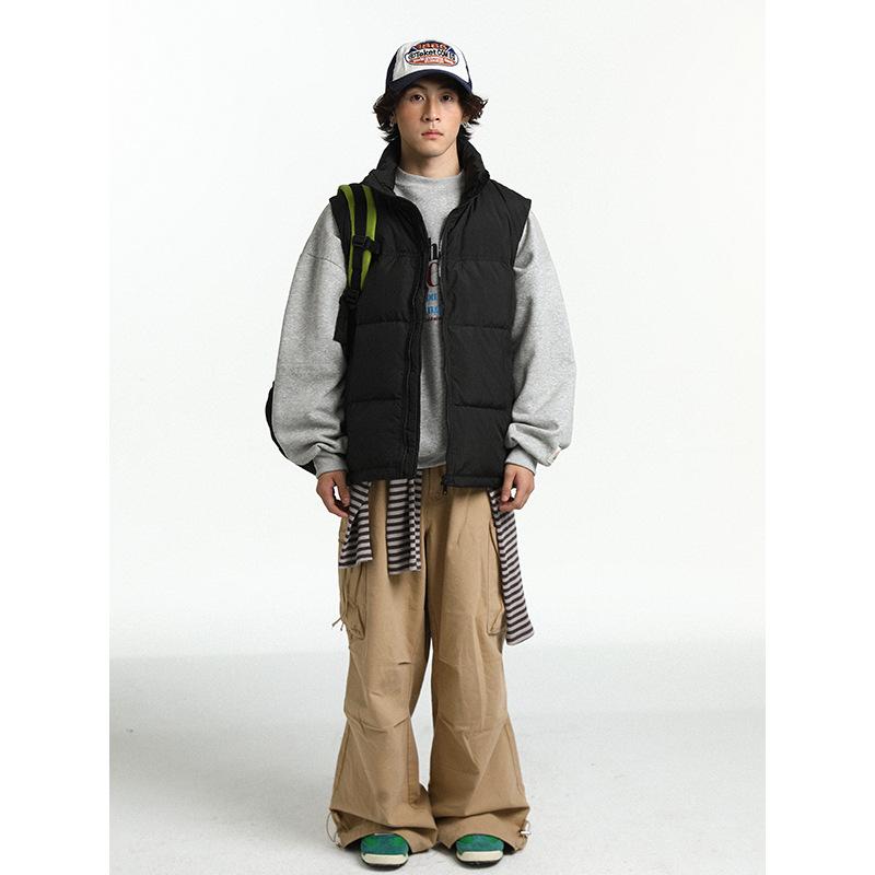 2025 Autumn/Winter Casual Pure Color Warm Down Vest Cape