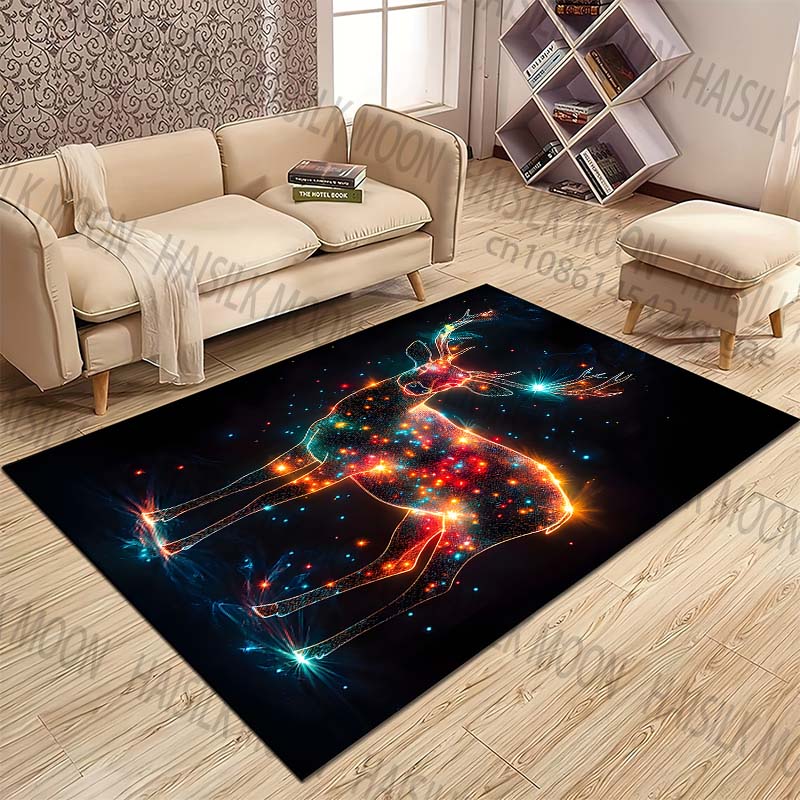New Product Deer Made of Stars Carpet for Living Room Bedroom Bedside Floor Mat Cloakroom Children Playing Mat Area Rug