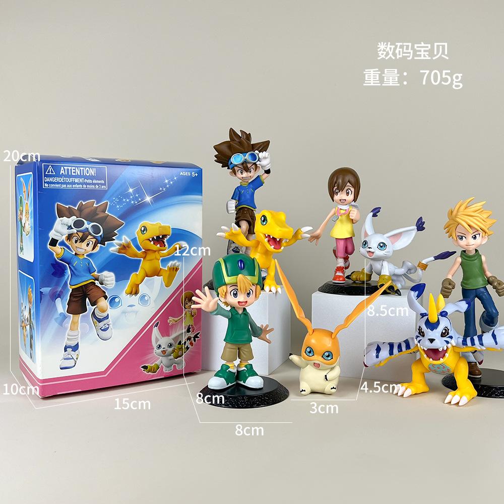 Boxed Anime Digimon Yagami Taichi Agumon Gabumon Anime Action Figure Model Gifts Collectible Figurines Desktop Decoration