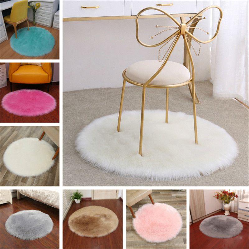 406090cm Tree Christmas Skirt Round Fluffy Faux Fur Xmas Floor Mat Cover Decor