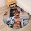 Luca Hanni Printed Round Rug Carpet Chair Rug Area Rug Entryway Doormats,for Office Chair Living Room Bedroom Kitchen Room.