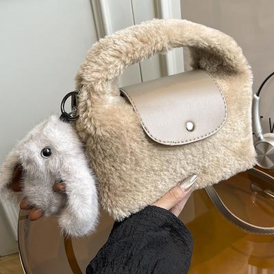 Herbst neue Quasten Wolltasche Damen Trend Handtasche modische und einfache Schulter Messenger Tasche Plüschtasche