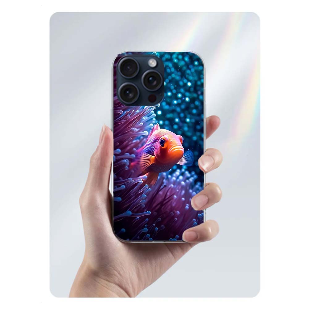 

Red Fish Swims in The Depths of The Sea Clear Phone Case For Iphone 17 Air 16 Pro Max 15 Pro 14 Plus 17E 16E 11 13 12 Mini Cover iPhone 15 Pro