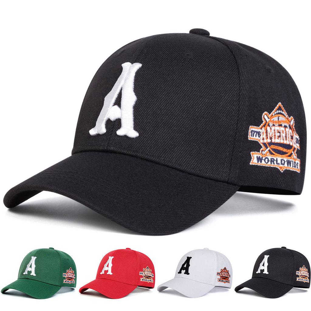 American Style Baseball Cap With Embroidered Letters And Adjustable Fit For Casual Wear