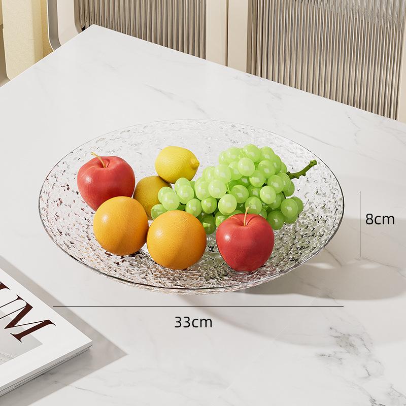 A Forgotten Living Room Fruit Candy Snacks Transparent Storage Plate Large Capacity High-End Fruit Plate Home