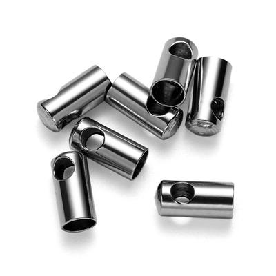 10Pcs/Lot Stainless Steel Leather Cord Clasp Gold Crimp Tip End Caps Connectors For DIY Necklace Bracelet Jewelry Making Supplie