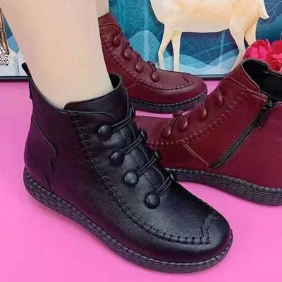 Winter Thickened Non-Slip Short Snow Boots Women Warm Mother's Cotton Boots  Women's Shoes Cotton Shoes Soft Bottom Ankle Boots
