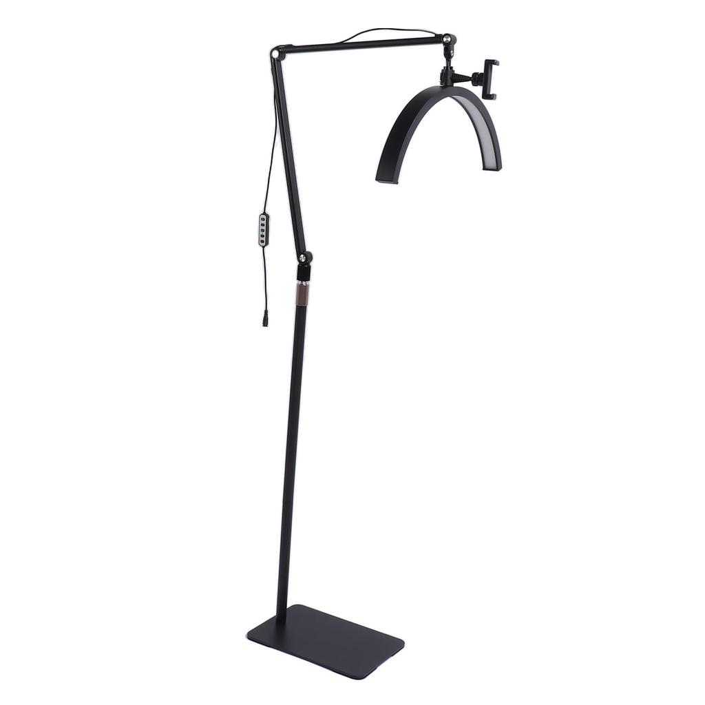 Half Moon Lamp LED Floor Beauty Light Dimmable Makeup Nail Tattoo Light Adjustable Height 3 Color