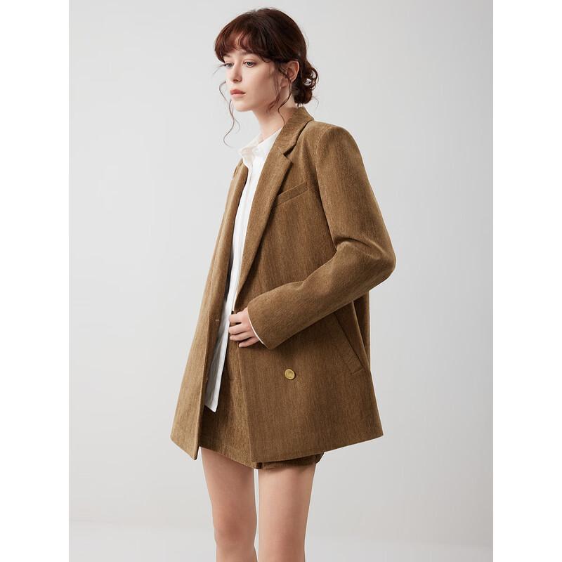 ELLE Women's Embroidered Corduroy Blazer