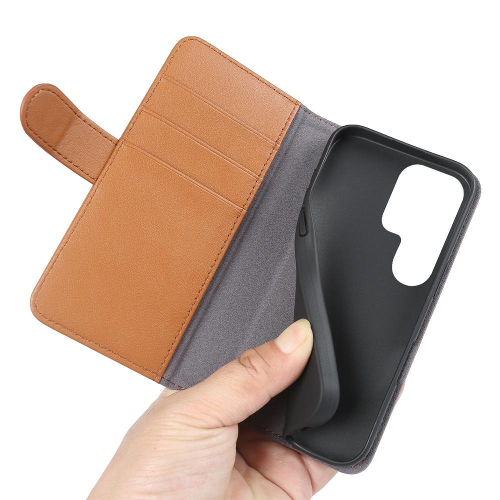 Etui na Samsunga Galaxy S25 Ultra Prawdziwa skóra licowa Pokrowiec na telefon z portfelem i podstawką