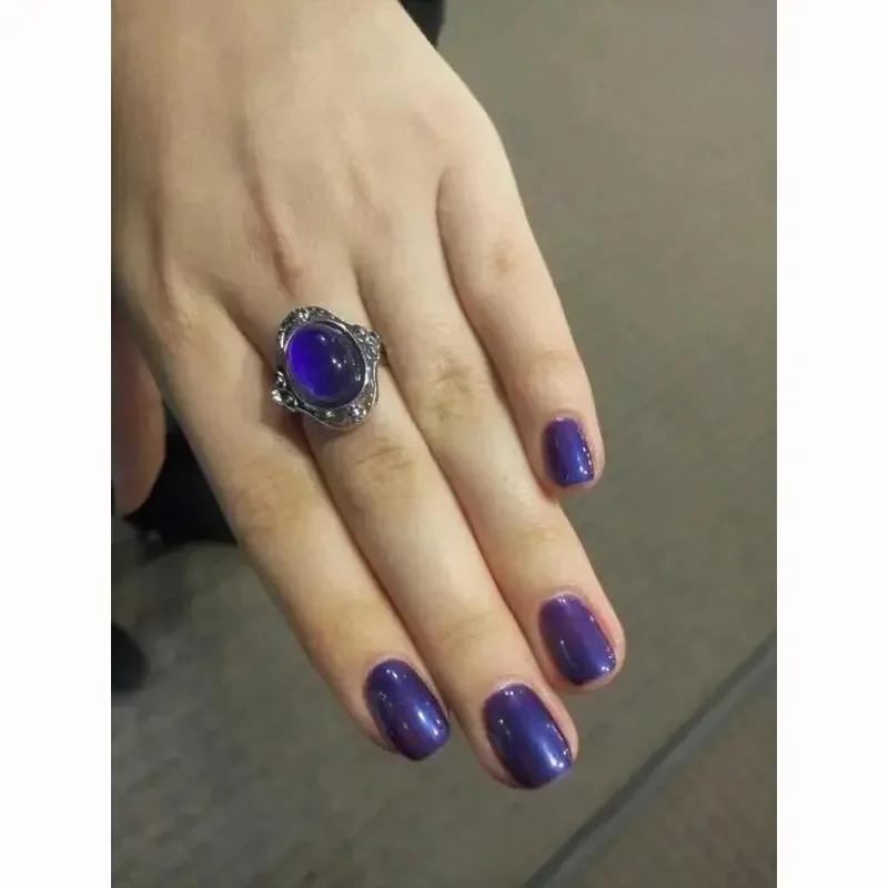 Retro Magic Mood Ring Gem Heart Feeling Color Change Vintage Adjustable Temperature Fashion Jewelry Accessories Rings for Women