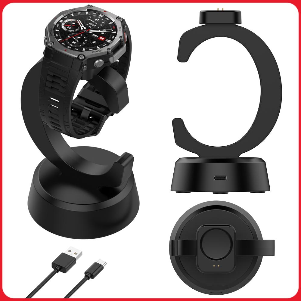 For Huami Amazfit T-REX3 Pro USB Charging Dock Adapter Anti-Slip Magnetic Charging Cable Smart Watch Connector Watch Accessories