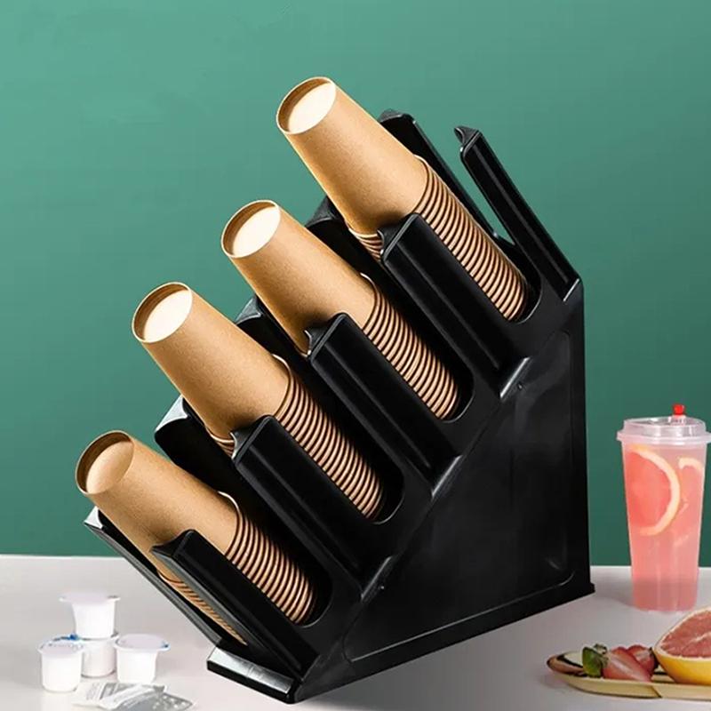 4 Layers Paper Cup Holder Disposable Cup Holder Coffee Milk Tea Bar Drinking Cup Holder Plastic Storage Rack Cup Divider