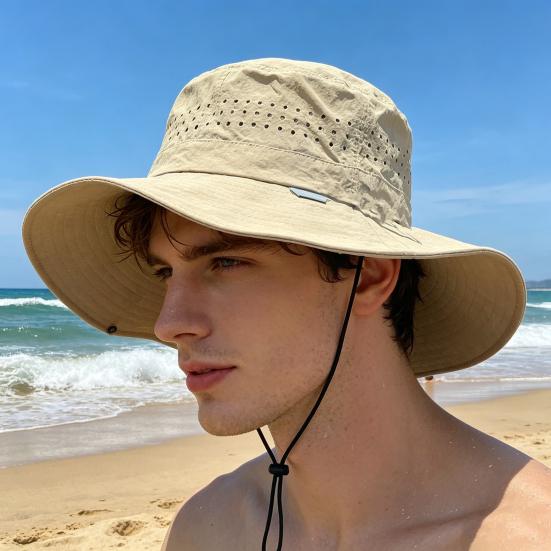 Outdoor Sun Protection Bucket Hat for Men Women Wide Brim Waterproof Quick-Dry Sun
