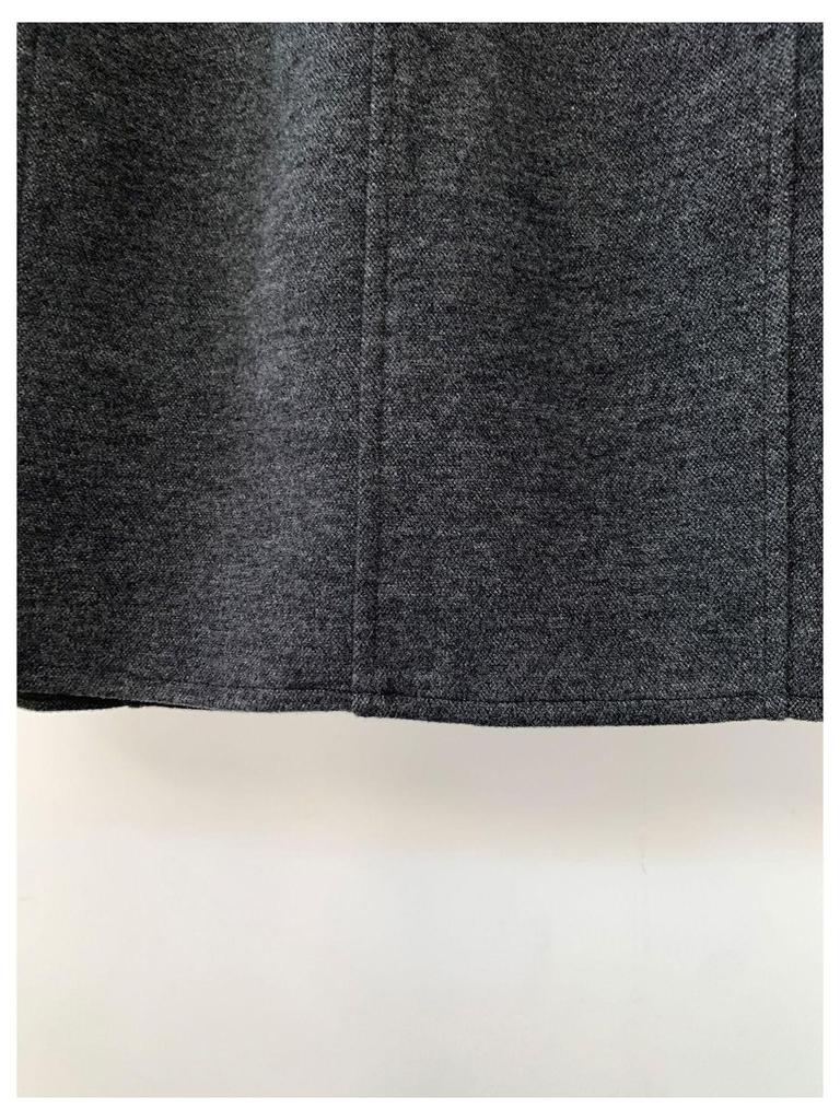 Qiumeng DT Étoile Soft Knit Midi Skirt: Women's High-Waist Slimming Drape (2025 Collection)