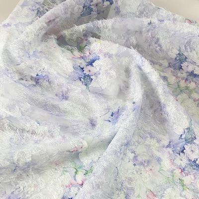 Cyfrowy Druk Szyfonowa Tkanina Kwiatowy Akwarela do Szycia DIY Cheongsam Sukienka Retro Materiał Żakardowy Wzór dla Kobiet 2025