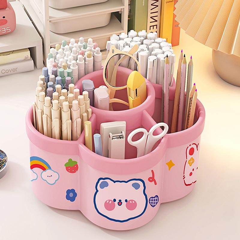 1 Stück um 360 ° drehbarer Stifthalter – multifunktionaler Schreibtisch-Organizer, geeignet für Make-up-Stifte und Schreibwaren für Studenten