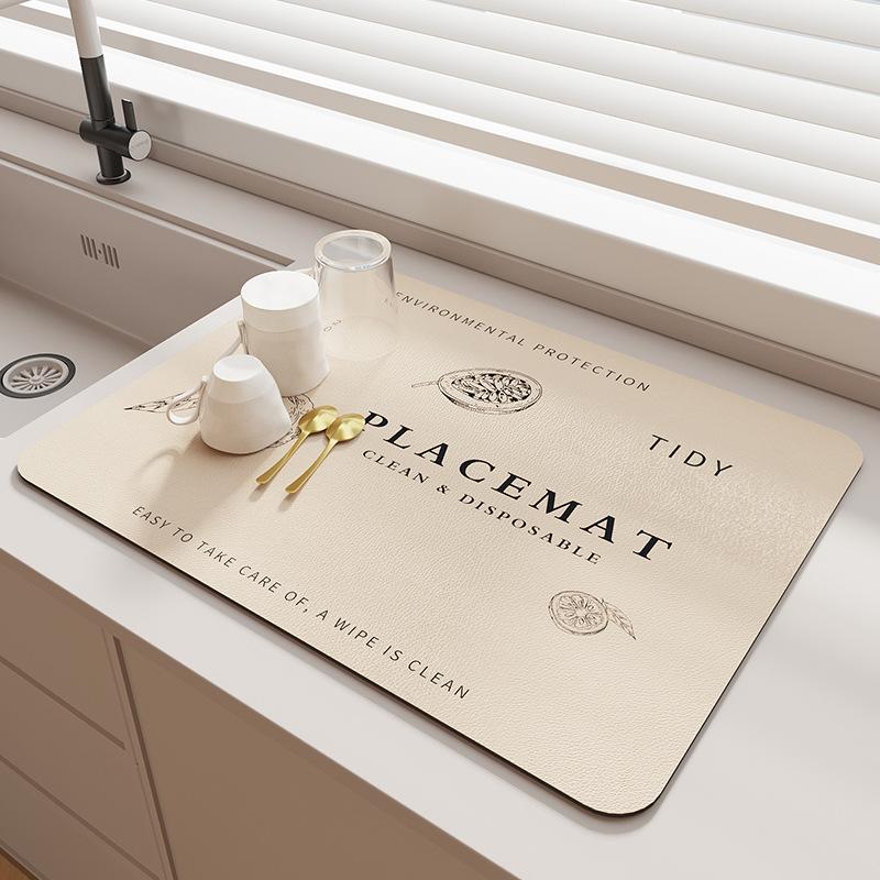 Kieselgur Küchenablaufmatte, Geschirrbar-Matte, Schreibtisch-Teetassenmatte, Arbeitsplatten-Saugmatte