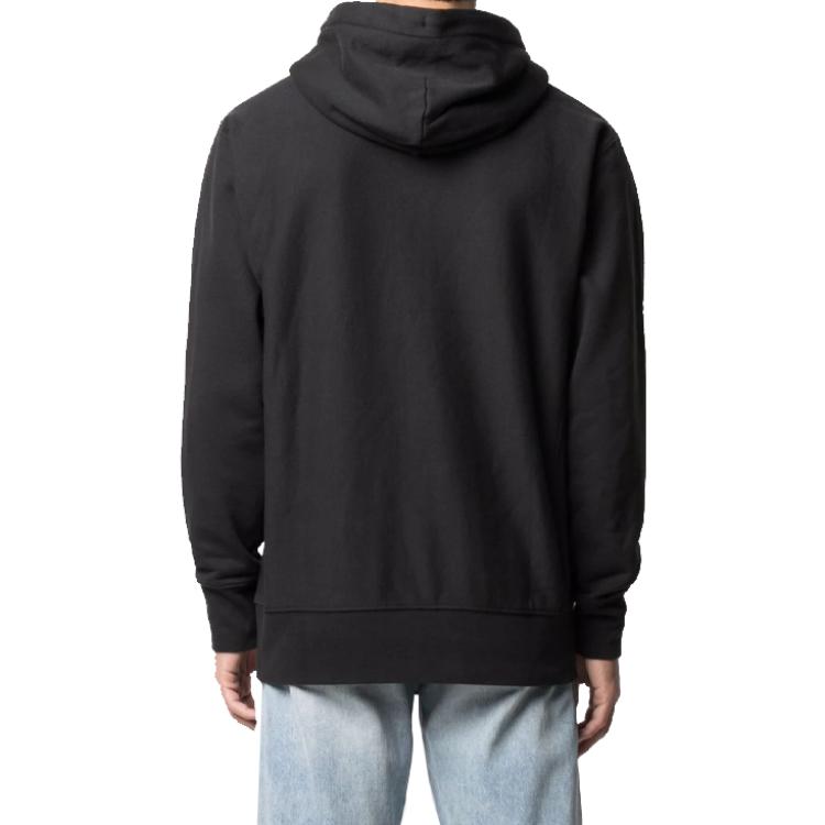 Vans Sweat à capuche Pullover Couleur Unie Logo Brodé Manches Longues Sweat-shirt Homme sweatshirt Noir VN0A5E1OBLK