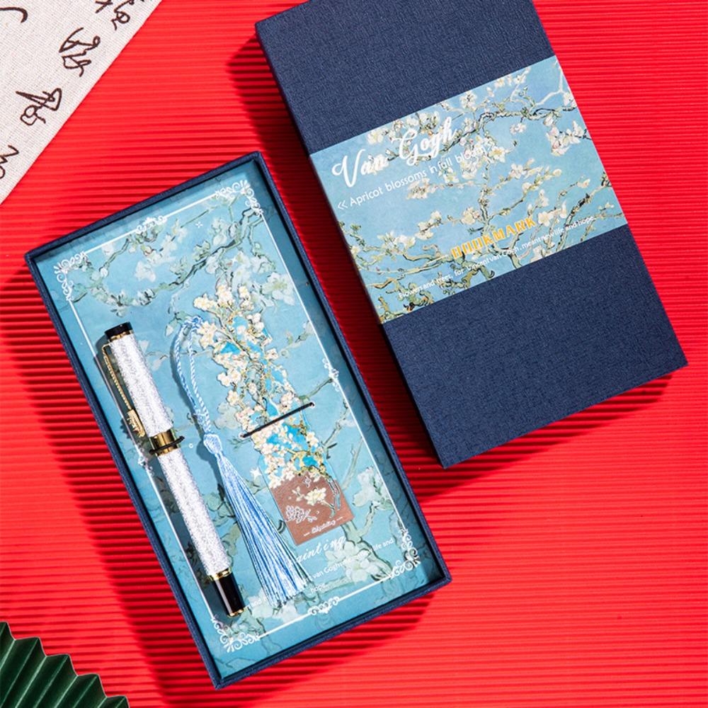 Tassel Pendant Metal Bookmark Metal Floral Painting Bookmark  School Office Supplies