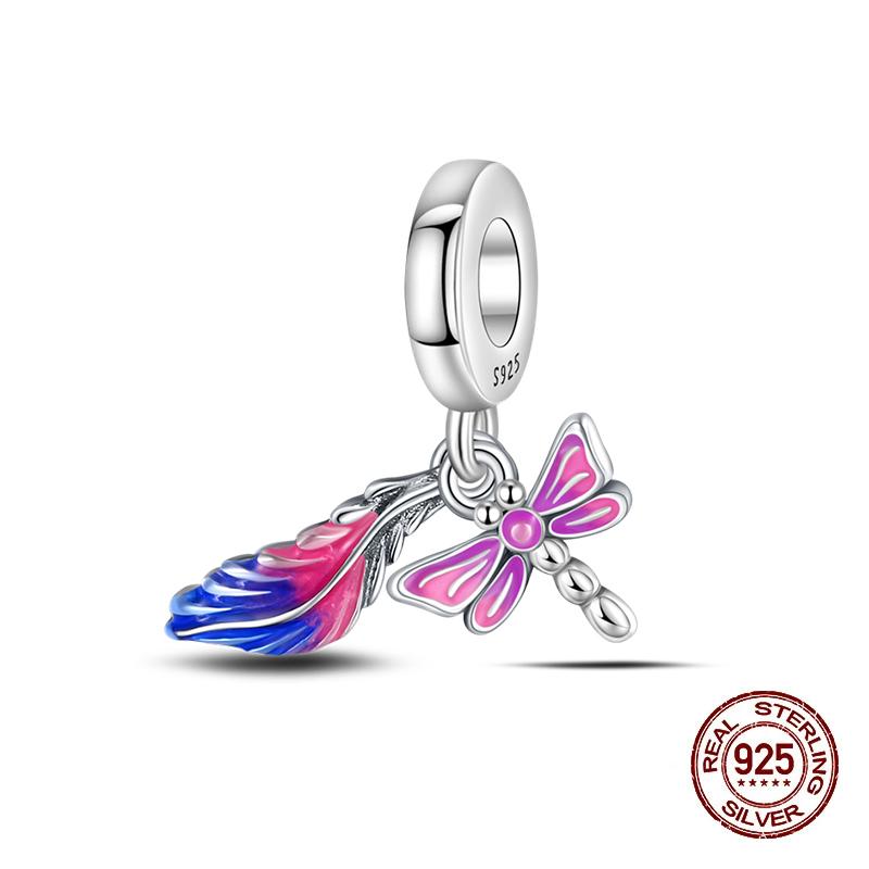 Suitable For Authentic Genuine Copper Decorative Charms Bead Elements Magnificent Feather Butterfly Magical Mask Charm Decorations Jewelry Creation