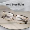 Retro Half-frame Myopia Glasses Men Business Elegant HD Clear Lens Anti-Blue Light Eyewear 0 TO -4.0