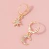Minimalist Elegant Star Moon Earrings Geometric Alloy Jewelry Perfect Gifting For