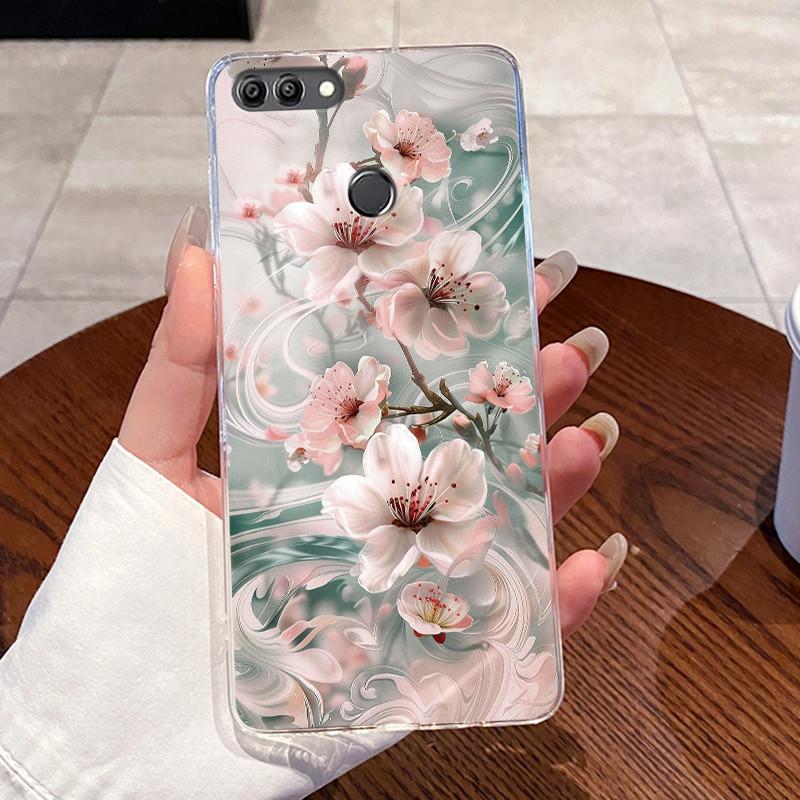 Jelly Casing For Huawei Y9 2018 / Enjoy 8 Plus Fundas Capa Clear Silicone Soft TPU Back Cover Cute Cat Rabbit Protective Case