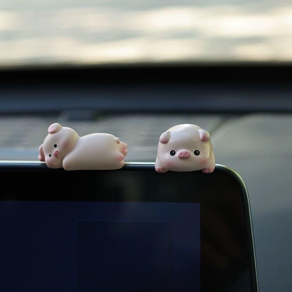 TV Screens Animal Ornament Model Desktop Edges Dog Cat Figurines  Car Interior Decoration