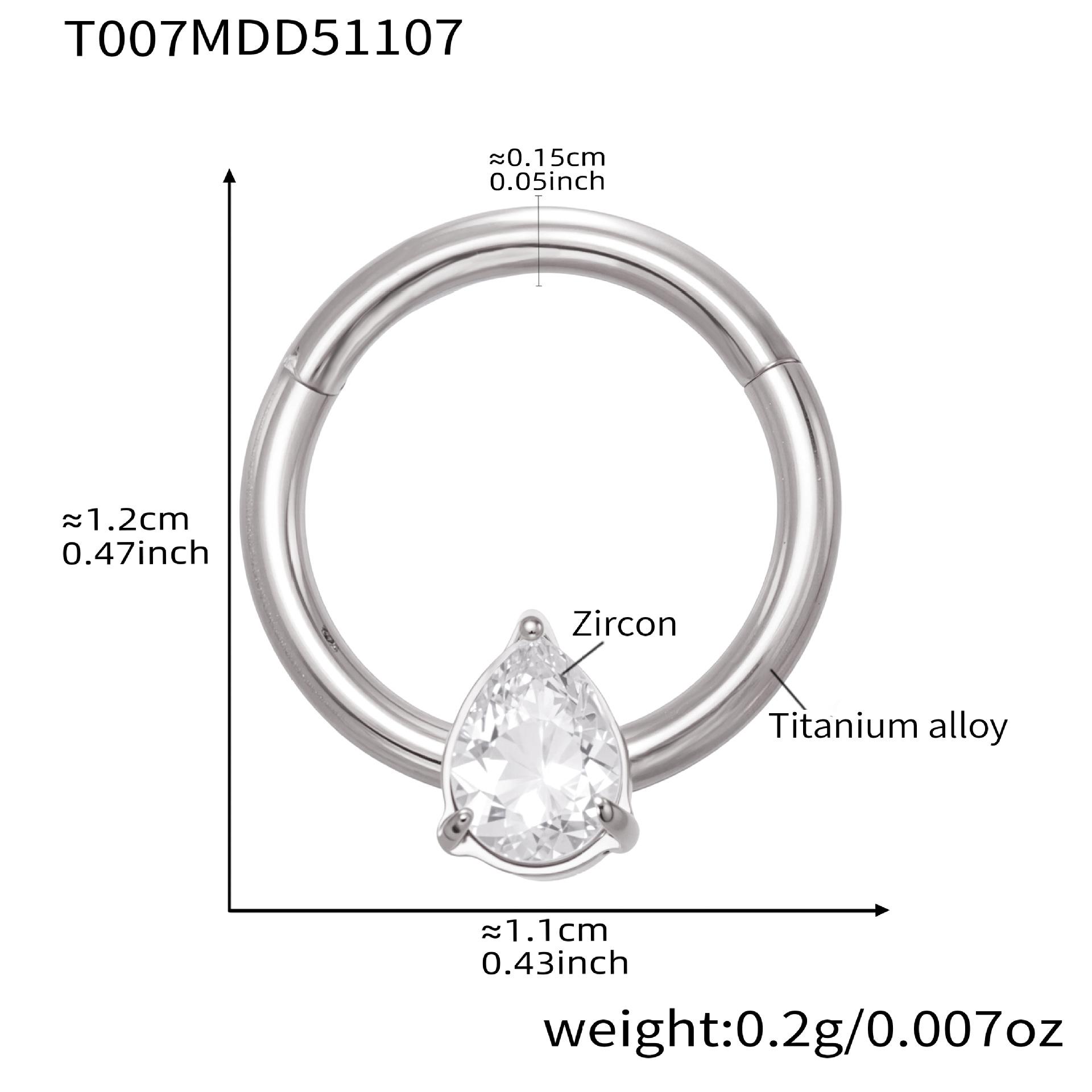 Qiong Yao Exotic Titanium Zirconia Nose Stud with 18k Gold Plating - Fashionable Seamless Piercing Ring