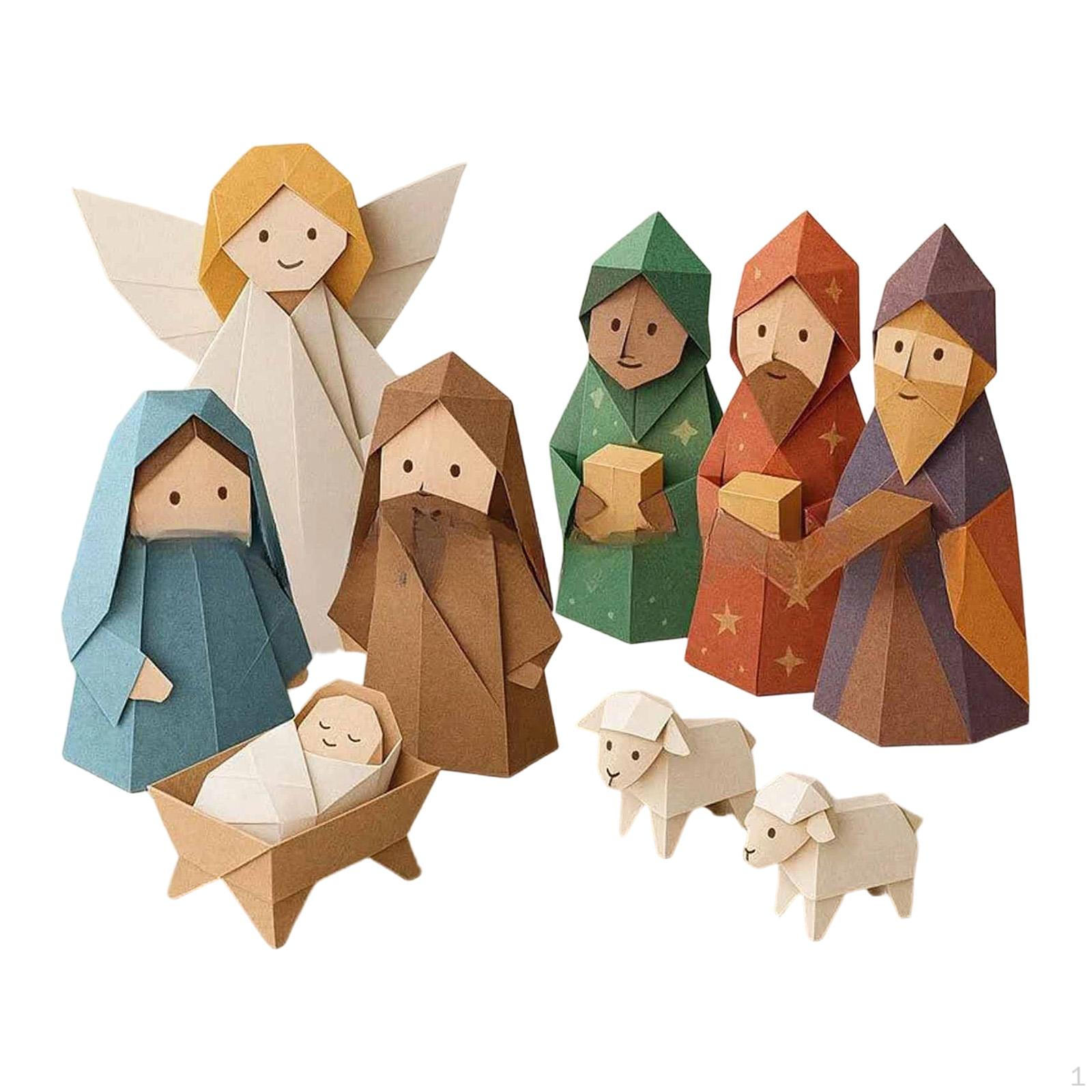 DIY Paper Nativity Scene Craft Kit,Christmas Ornament Collectible Home Decor