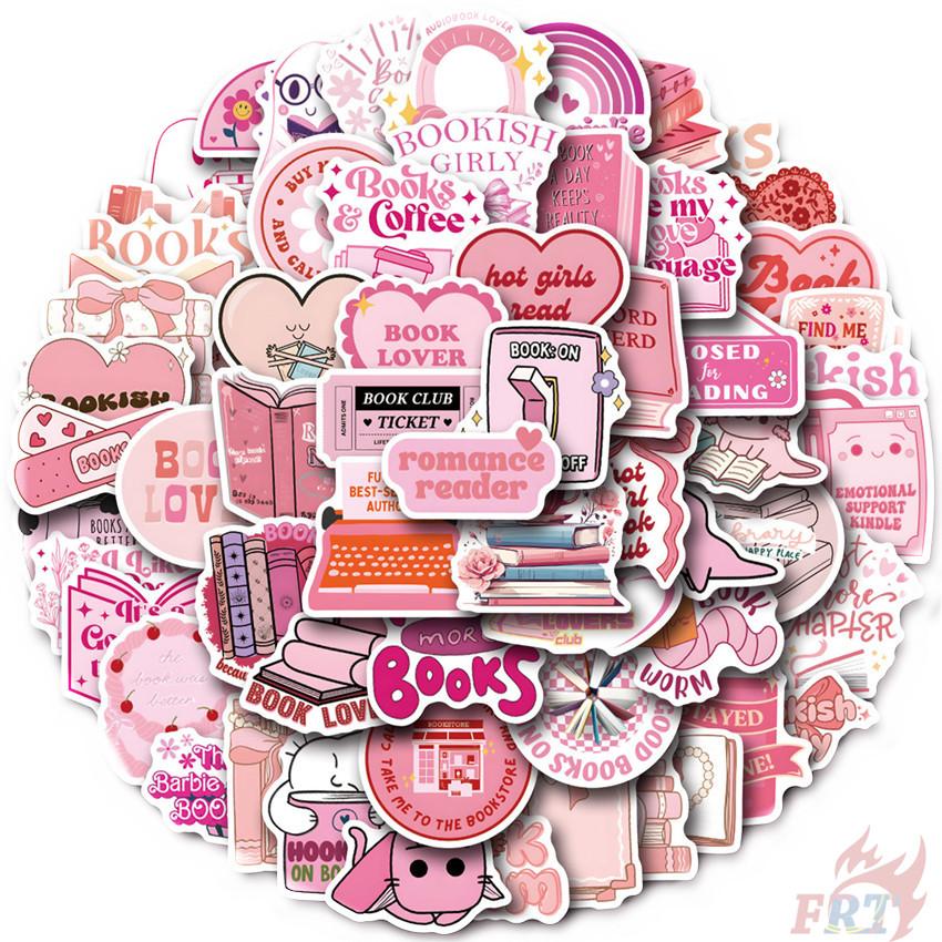 60Pcs/Set Pink Babe Reading Books Art Series 03 Stickers Waterproof DIY Fashion Doodle Decals Stickers