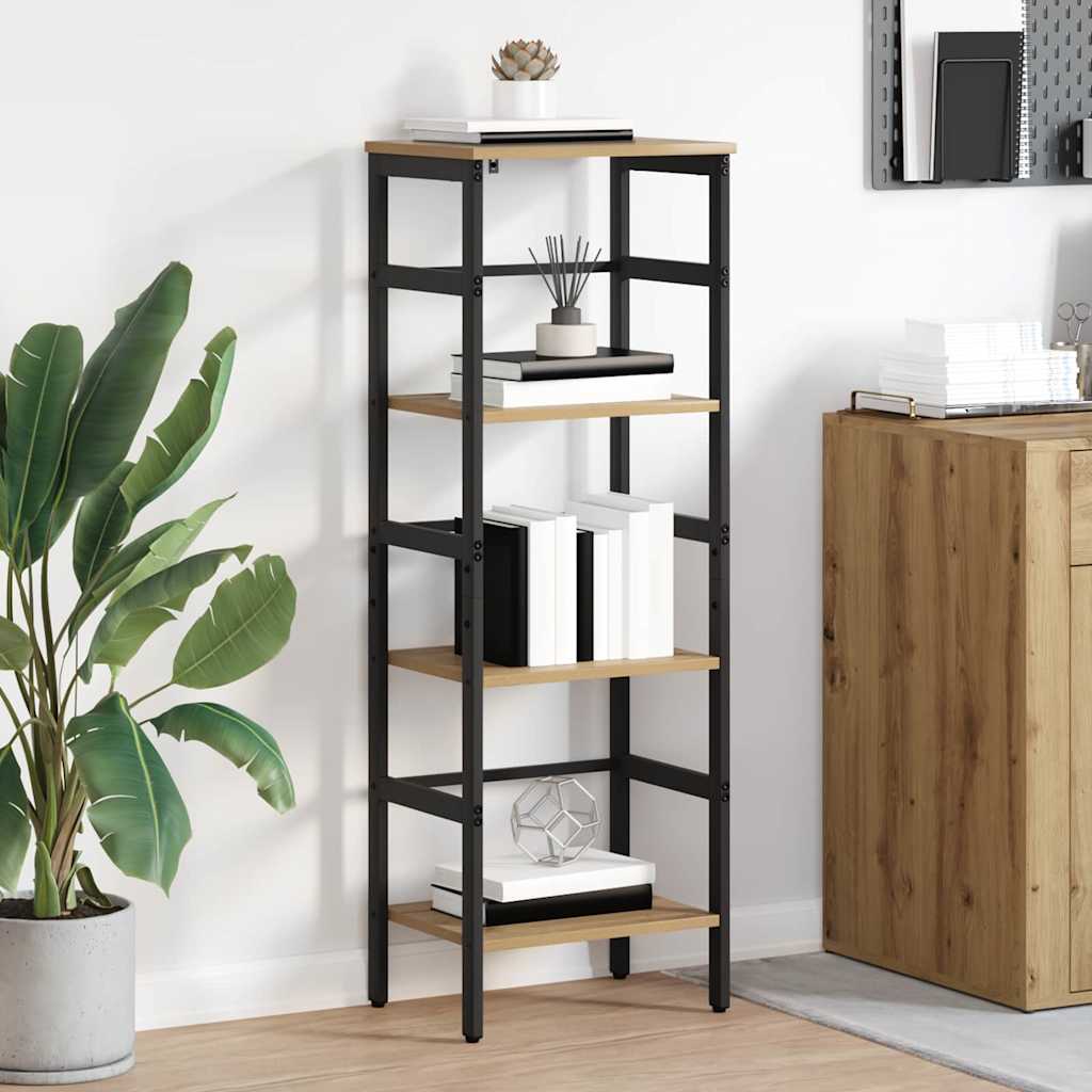 Artisan Oak Bookshelf 40 X 29.5 X 115 Cm Particleboard